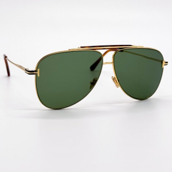 NEW TOM FORD BRADY TF1018 30N GOLD/GREEN FT1018/S 30N UNISEX SUNGLASSES TOM FORD - Picture 5 of 10